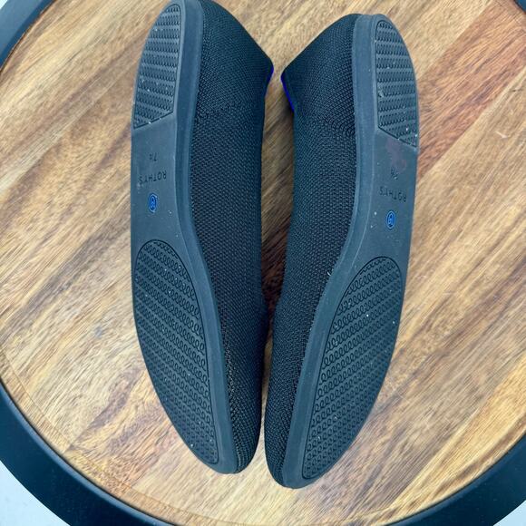 Rothy's The Flat Women's 7.5 Black Blue Round Toe Slip On Flats Shoes - Picture 6 of 7